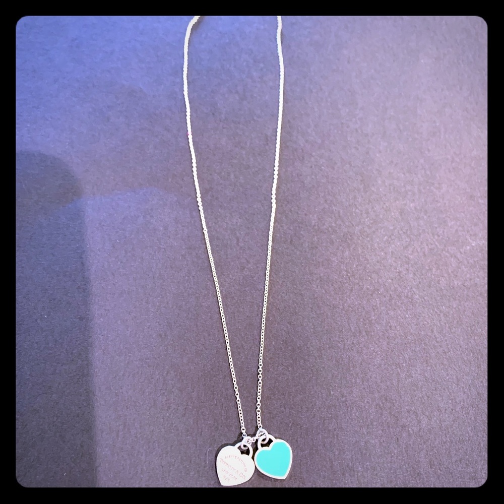 Tiffany & Co blue and silver, small tag necklace